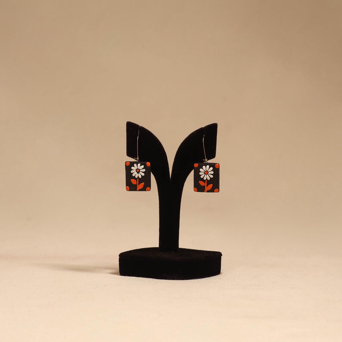 Brown - Bishnupur Handpainted Terracotta Earrings 130