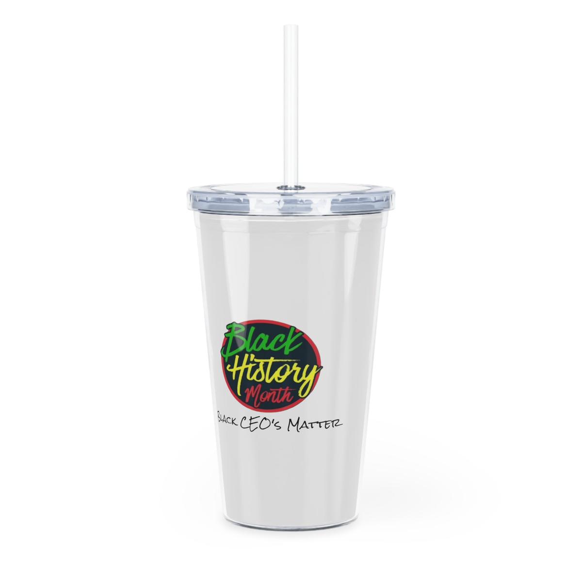 1black CEO's Matter Plastic Tumbler with Straw
