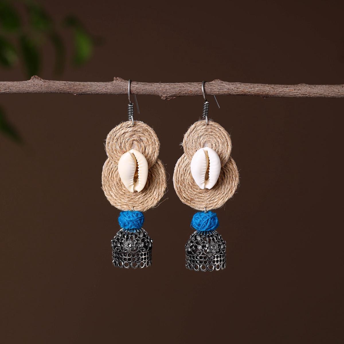 Beige - Ronak German Silver Jute Jhumki Earrings