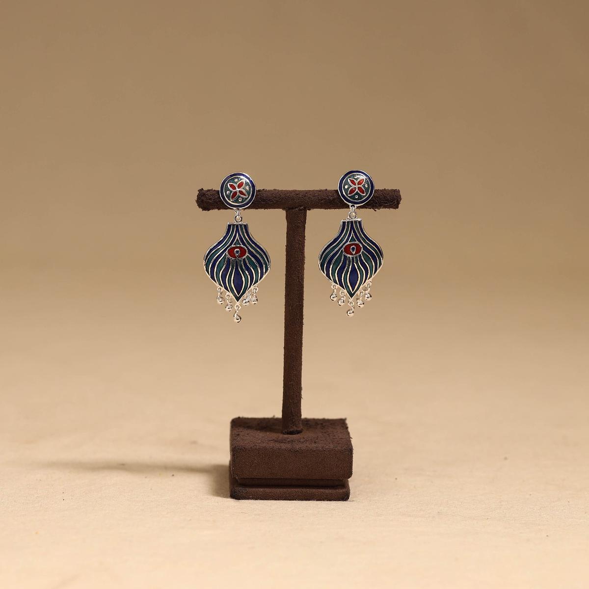 Blue - Handcrafted Paka Meenakari Earrings 74