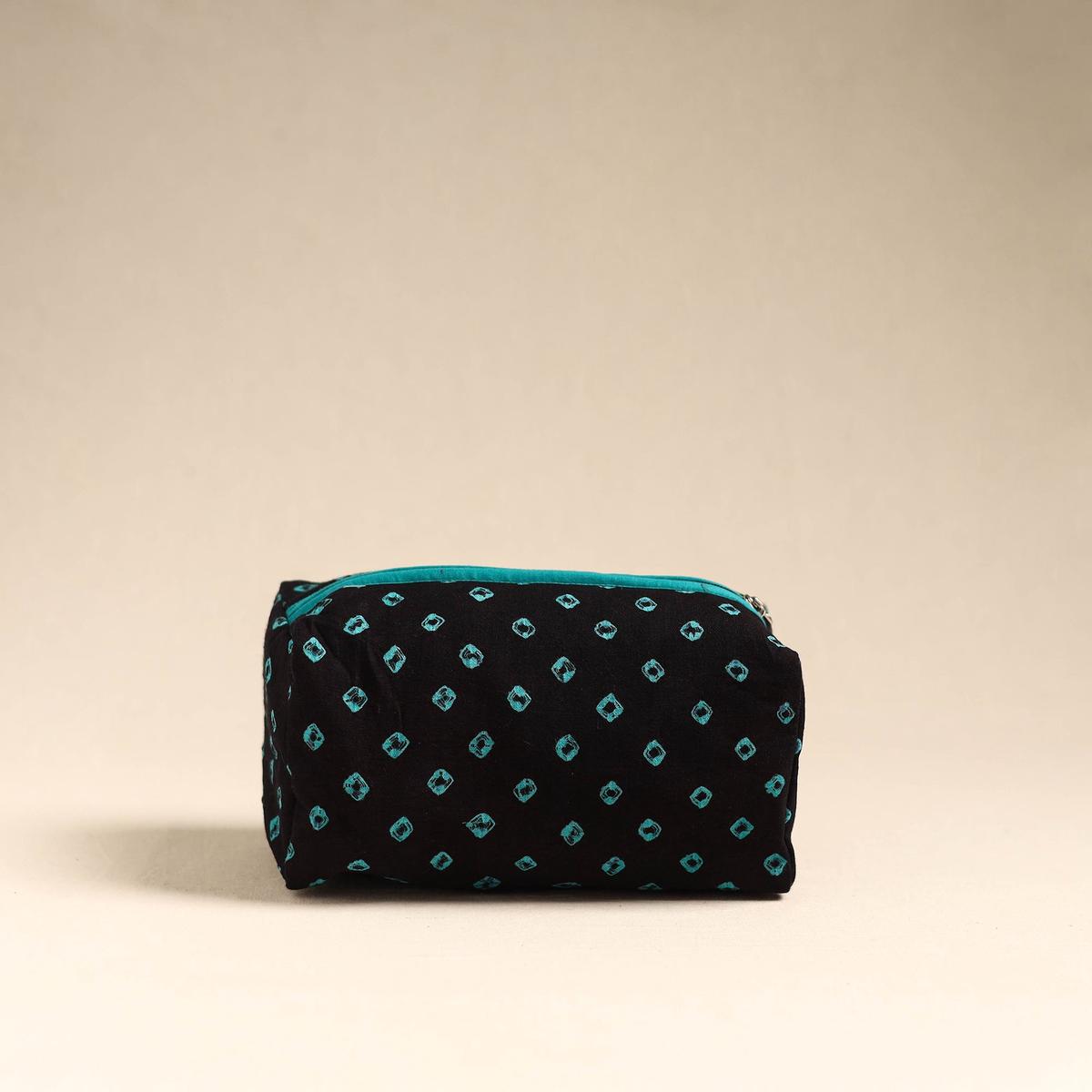 Black - Handmade Cotton Toiletry Pouch 11