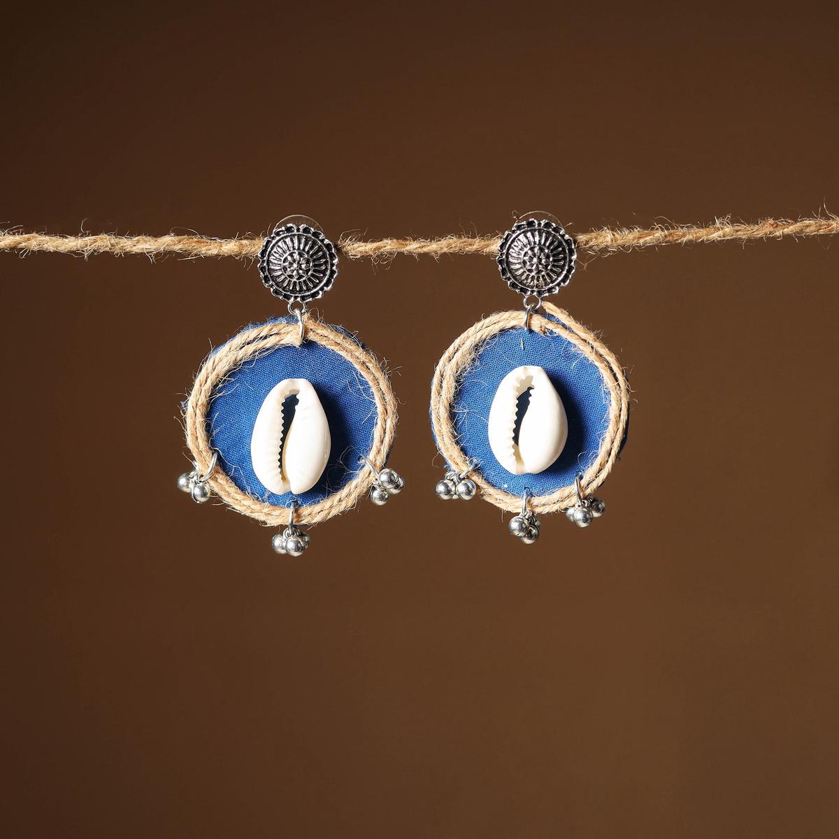 Blue - Zahira Jute Fabart Handmade Earrings